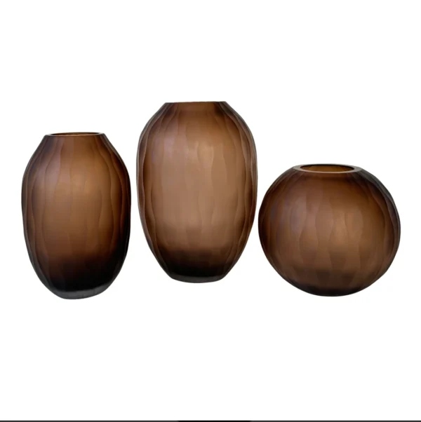 PTMD Mishan Brown glass vases L - Afbeelding 3