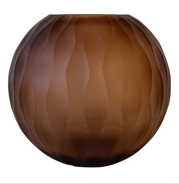 PTMD Mishan Brown glass bulb vase
