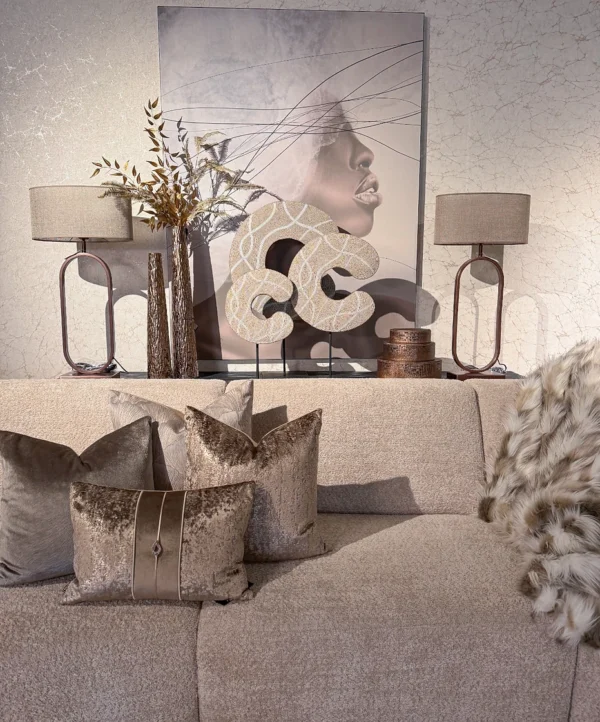 Ornament donut op standaard beige L - Afbeelding 2