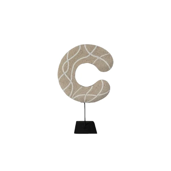 Ornament donut op standaard beige M