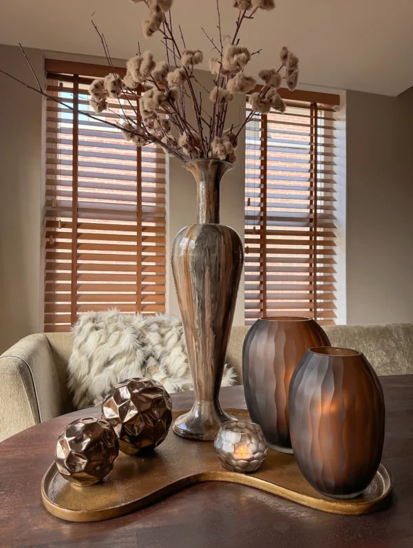 PTMD Mishan Brown glass vases L - Afbeelding 2