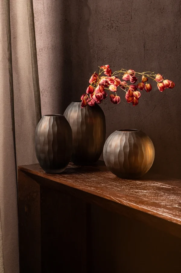 PTMD Mishan Brown glass vases L - Afbeelding 4
