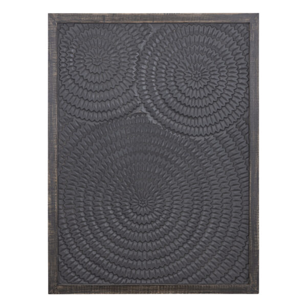PTMD Levya Zwarte Houten Wandpaneel Ronde Patroon