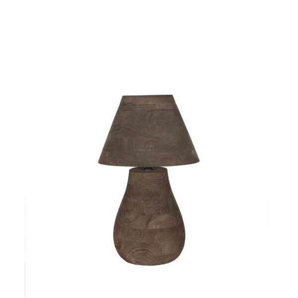 PTMD Peake Brown Mango Houten Ronde Tafellamp Laag