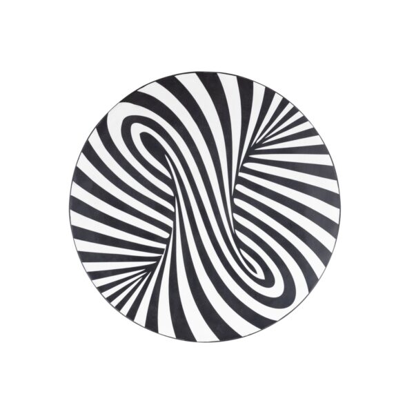 PTMD Hallie Zwart En Wit Houten Ronde Wandpaneel Swirl