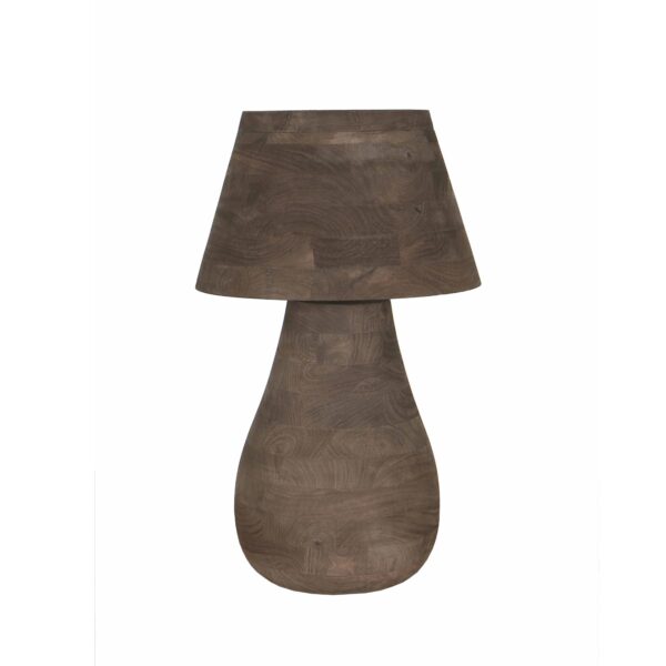 PTMD Peake Bruine Mango Houten Ronde Tafellamp Groot