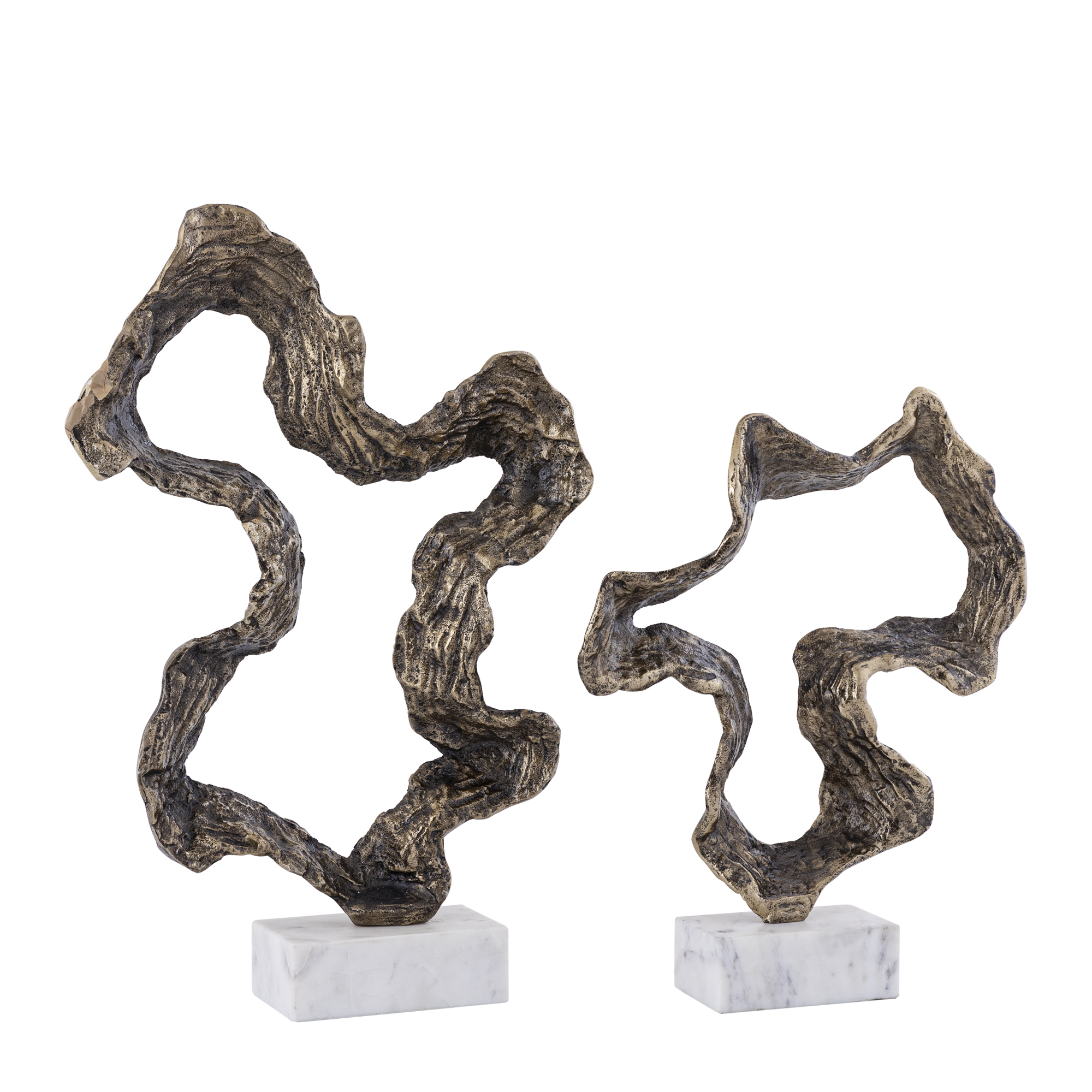 PTMD Maryan Brass Gevormd Alu Gegoten Standbeeld Marmeren Basis - Afbeelding 2