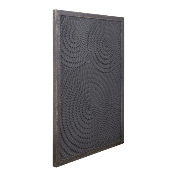 PTMD Levya Zwarte Houten Wandpaneel Ronde Patroon - Afbeelding 2