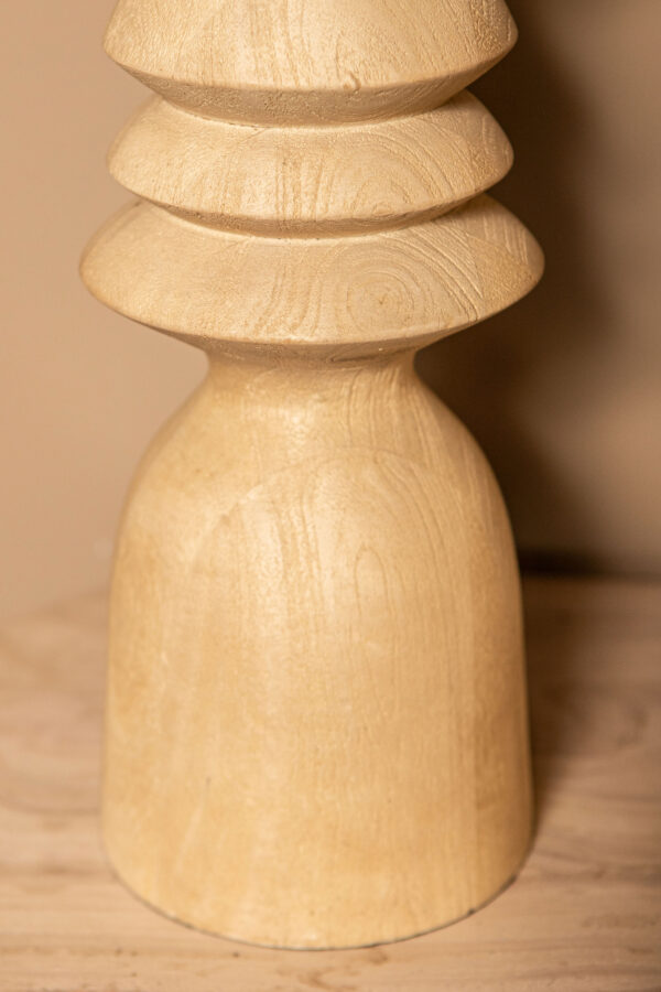 PTMD Elaine Natuurlijke Mango Houten Ronde Tafellampvoet - Afbeelding 2
