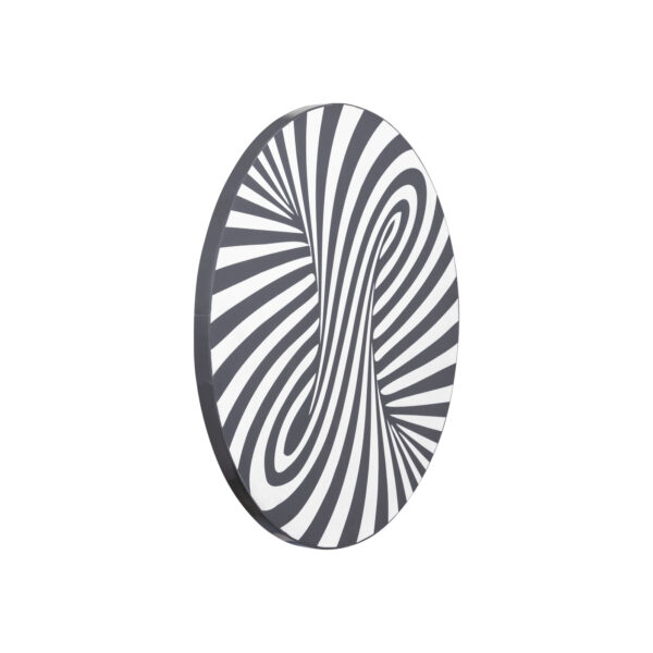PTMD Hallie Zwart En Wit Houten Ronde Wandpaneel Swirl - Afbeelding 2