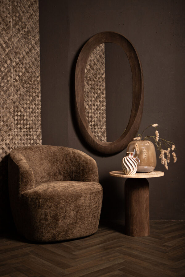 PTMD Noam Brown Mango Houten Ovale Spiegel - Afbeelding 2