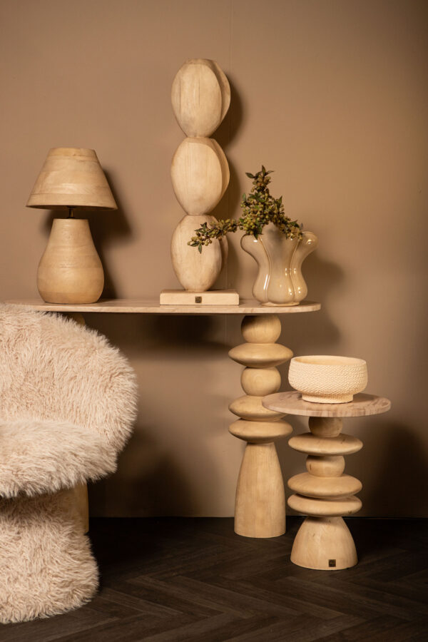 PTMD Peake Natuurlijke Mango Houten Ronde Tafellamp Laag - Afbeelding 2