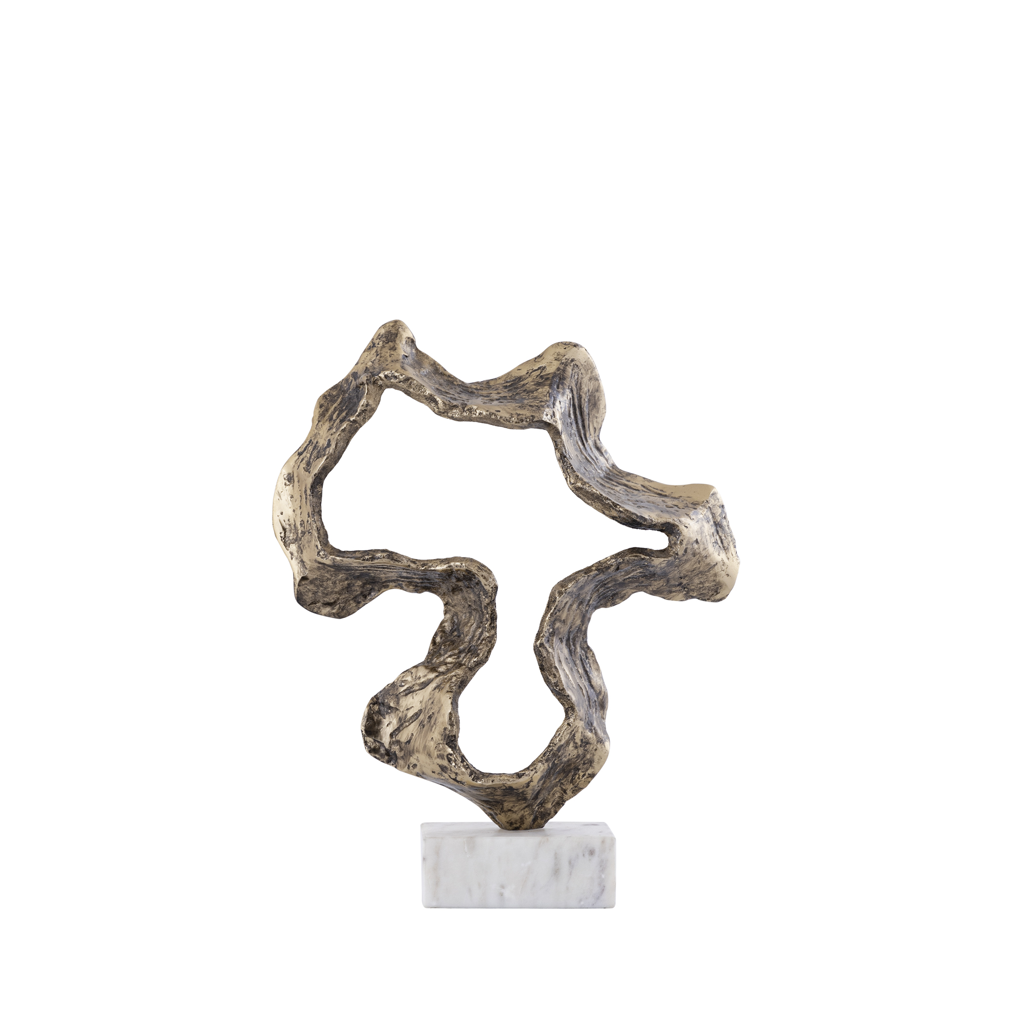 PTMD Maryan Brass Gevormd Alu Gegoten Standbeeld Marmeren Basis - Afbeelding 3