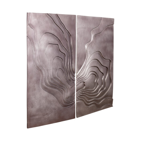 PTMD Erike Bronzen Gegoten Aluminium Wandpaneel Golf In 2 Delen - Afbeelding 3