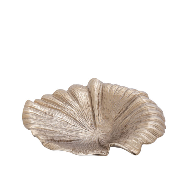 PTMD Losh BrownGold Alu Golvende Blad Kom Ovaal - Afbeelding 4