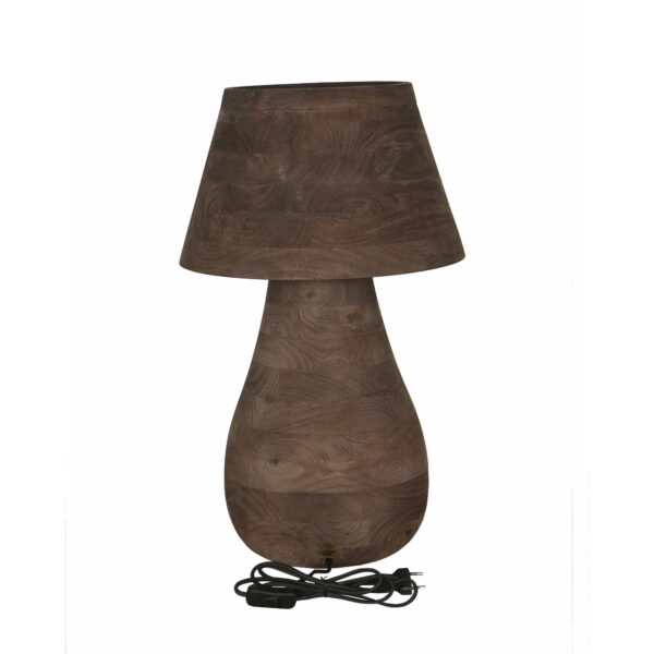 PTMD Peake Bruine Mango Houten Ronde Tafellamp Groot - Afbeelding 4