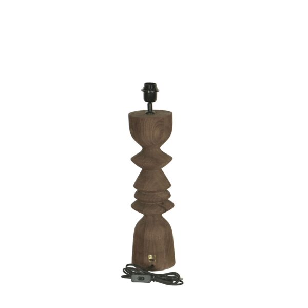 PTMD Elaine Brown Mango Hout Ronde Tafellampvoet - Afbeelding 4