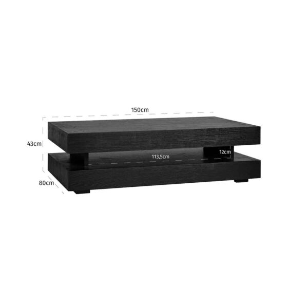 Richmond Salontafel Oakura blok H (Zwart) - Afbeelding 5