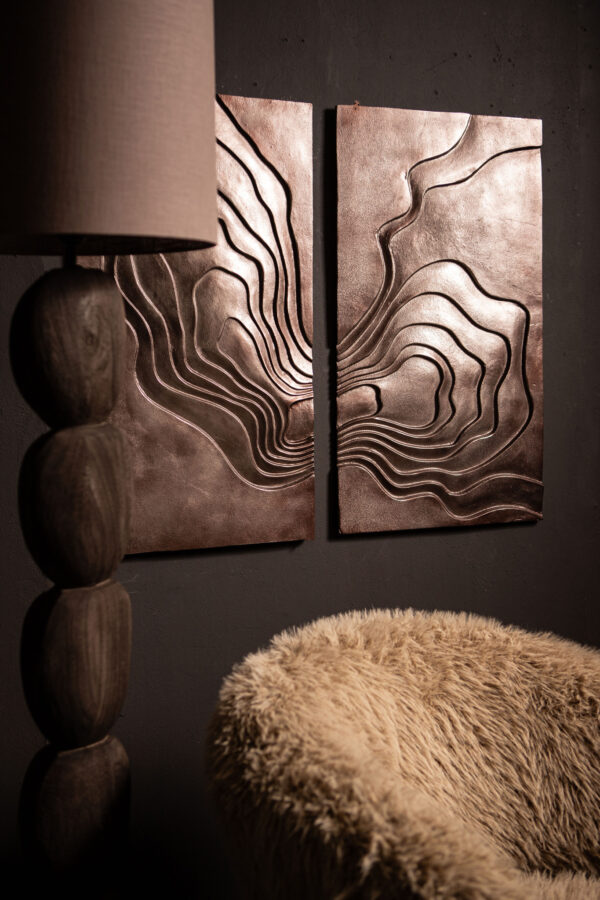 PTMD Erike Bronzen Gegoten Aluminium Wandpaneel Golf In 2 Delen - Afbeelding 7