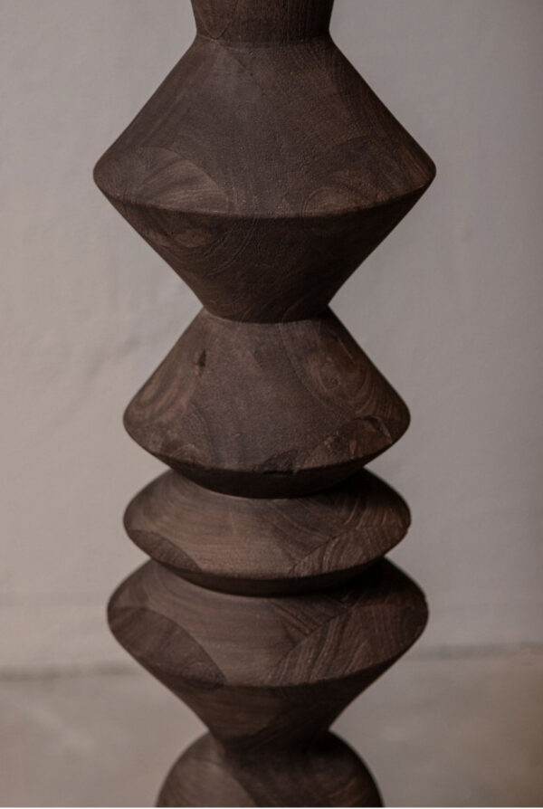 PTMD Elaine Brown Mango Houten Ronde Vloerlampvoet - Afbeelding 3