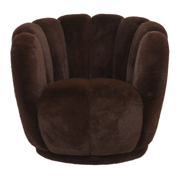 PTMD Furia Donkerbruine Fauteuil Fur