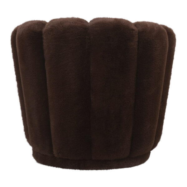 PTMD Furia Donkerbruine Fauteuil Fur - Afbeelding 2