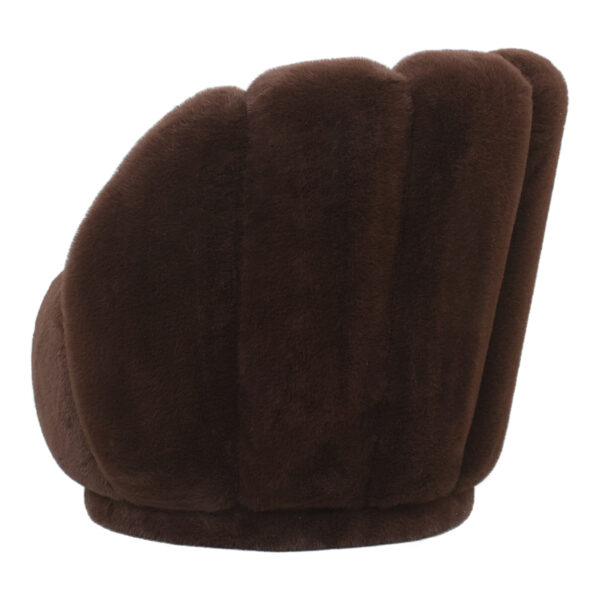 PTMD Furia Donkerbruine Fauteuil Fur - Afbeelding 3