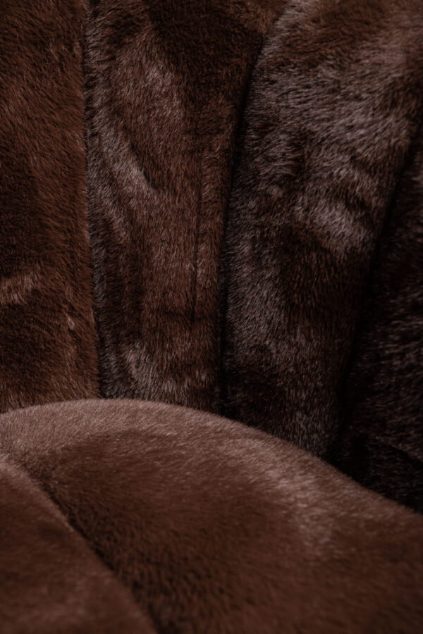 PTMD Furia Donkerbruine Fauteuil Fur - Afbeelding 5