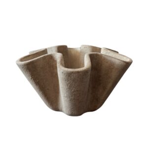 Aardewerk schaal beige L