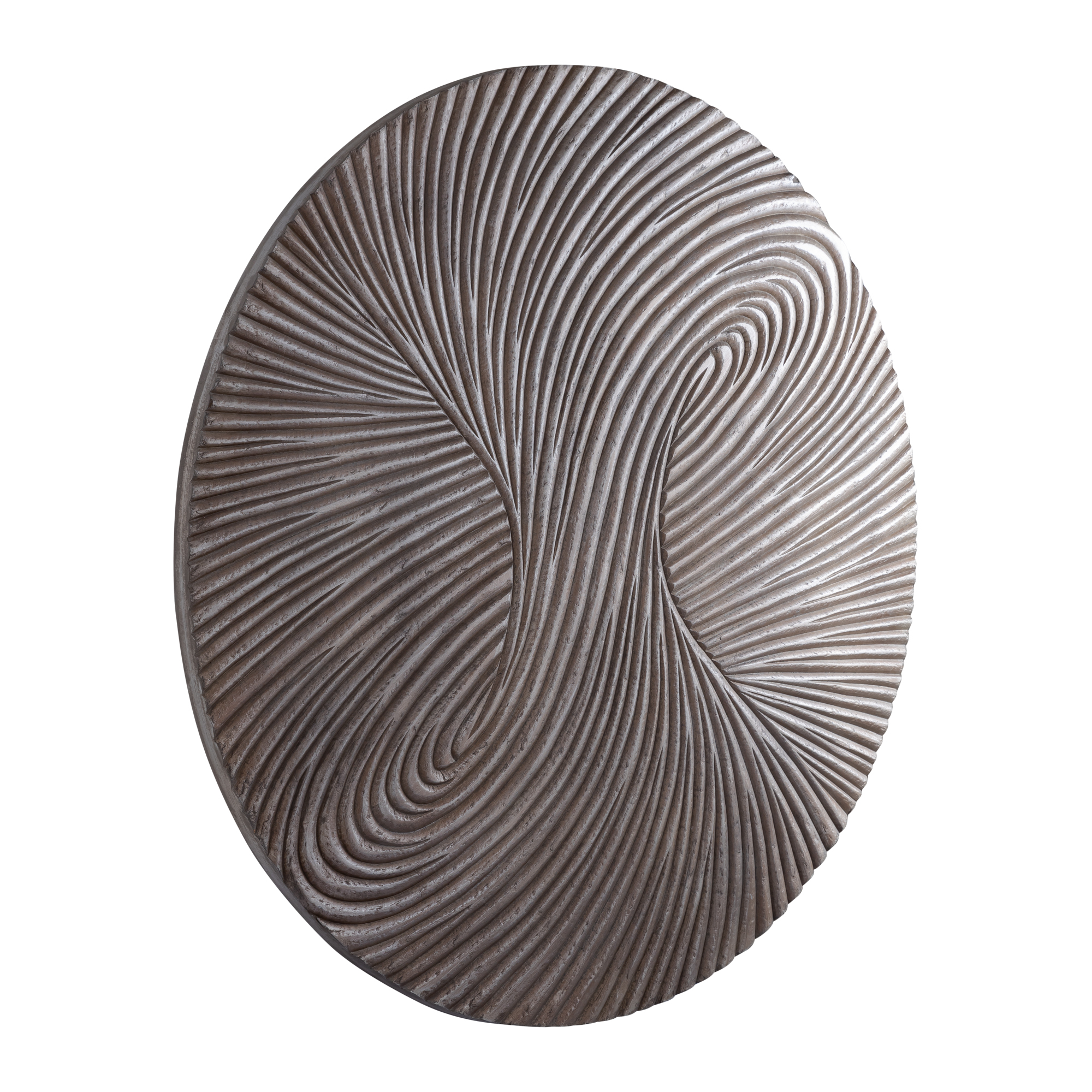 PTMD Wiktor Brown MDF rond wandpaneel krulgesneden M - Afbeelding 4