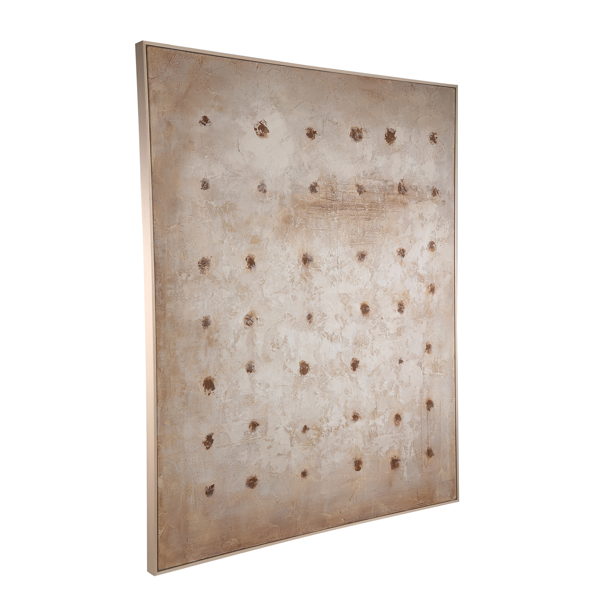 PTMD Porty Cream Canvas Schilderij Bruin Patroon Rechthoekig - Afbeelding 2