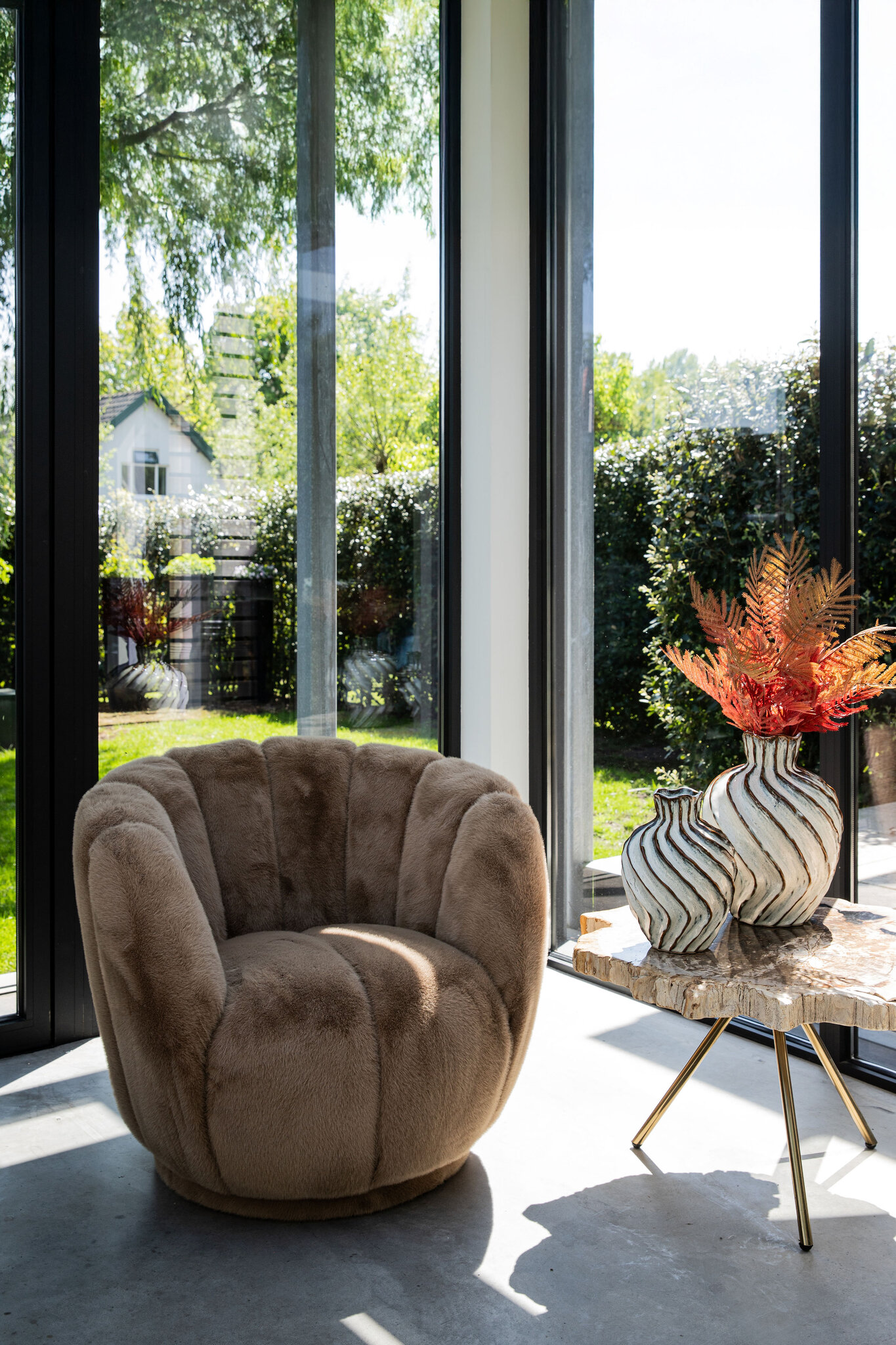 PTMD Furia Mocca Fauteuil (nep) Bont - Afbeelding 2