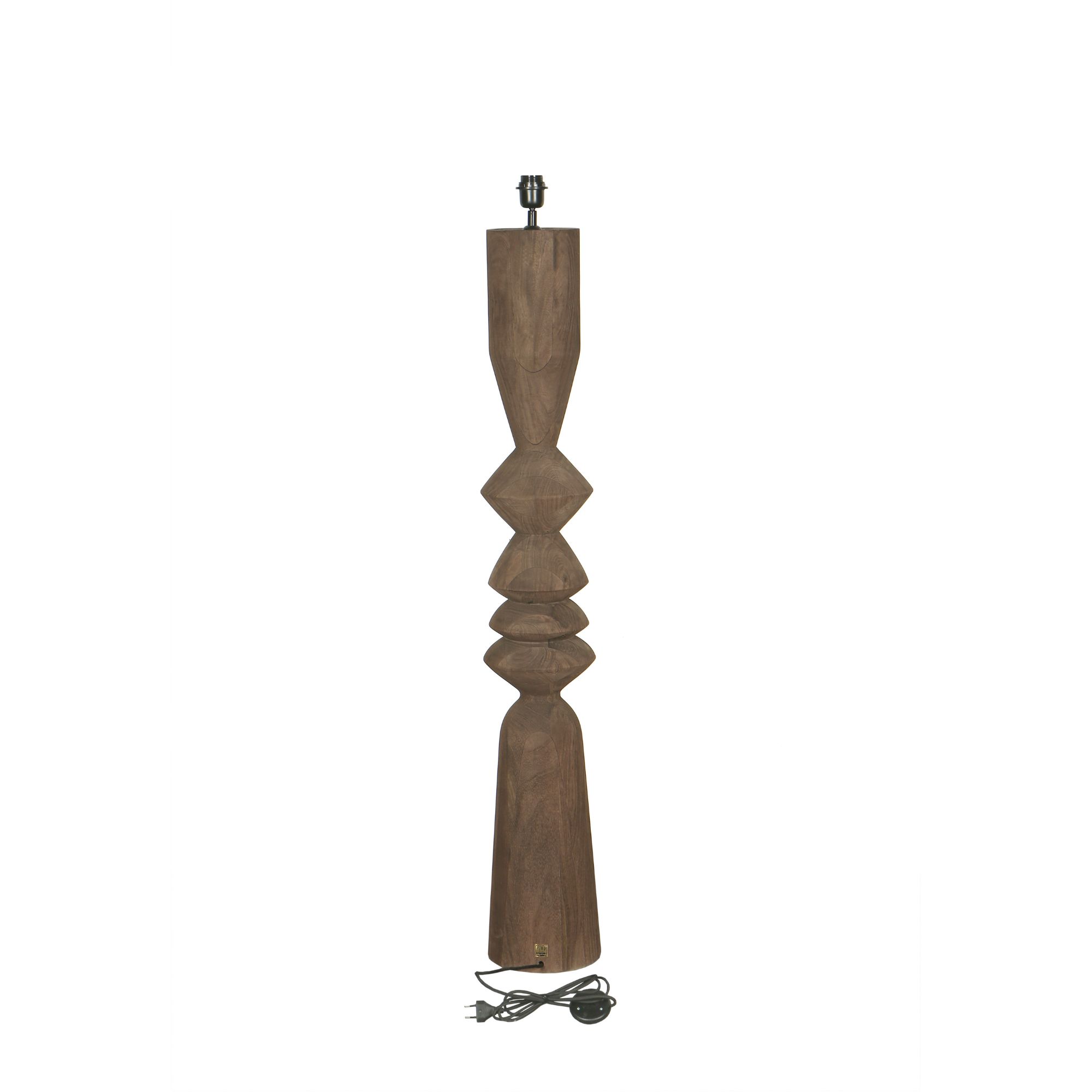 PTMD Elaine Brown Mango Houten Ronde Vloerlampvoet - Afbeelding 2