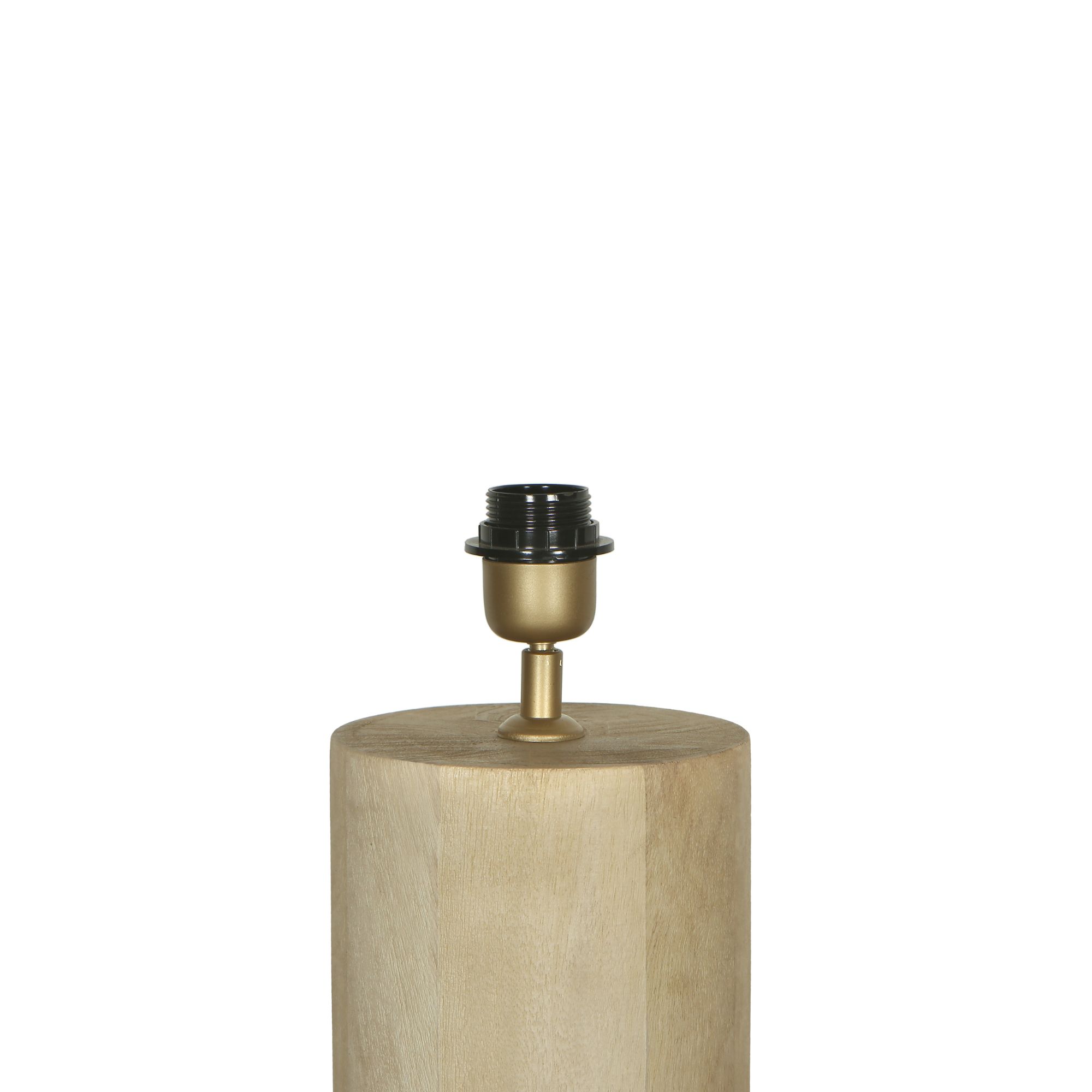 PTMD Elaine Natuurlijke Mango Houten Ronde Vloerlampvoet - Afbeelding 3