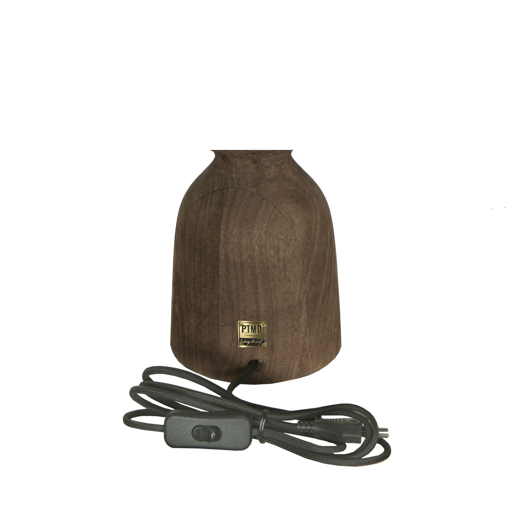 PTMD Elaine Brown Mango Hout Ronde Tafellampvoet - Afbeelding 4