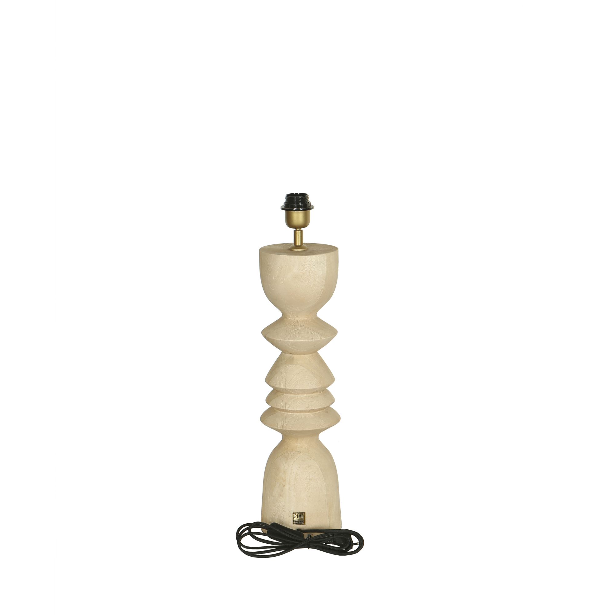 PTMD Elaine Natuurlijke Mango Houten Ronde Tafellampvoet - Afbeelding 2