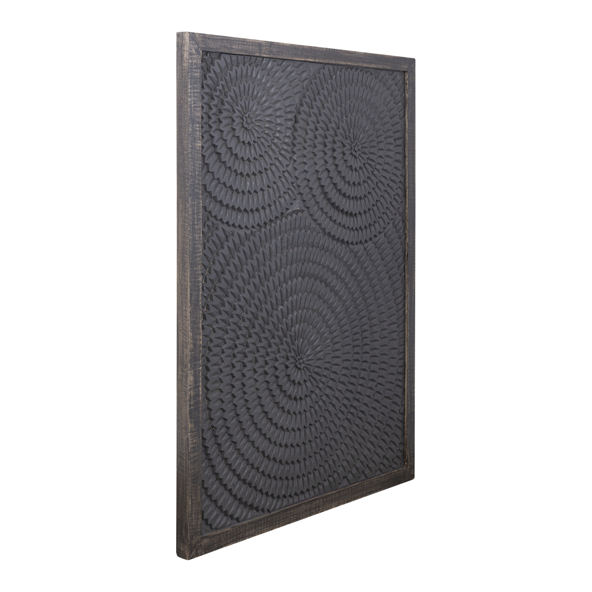 PTMD Levya Zwarte Houten Wandpaneel Ronde Patroon - Afbeelding 2