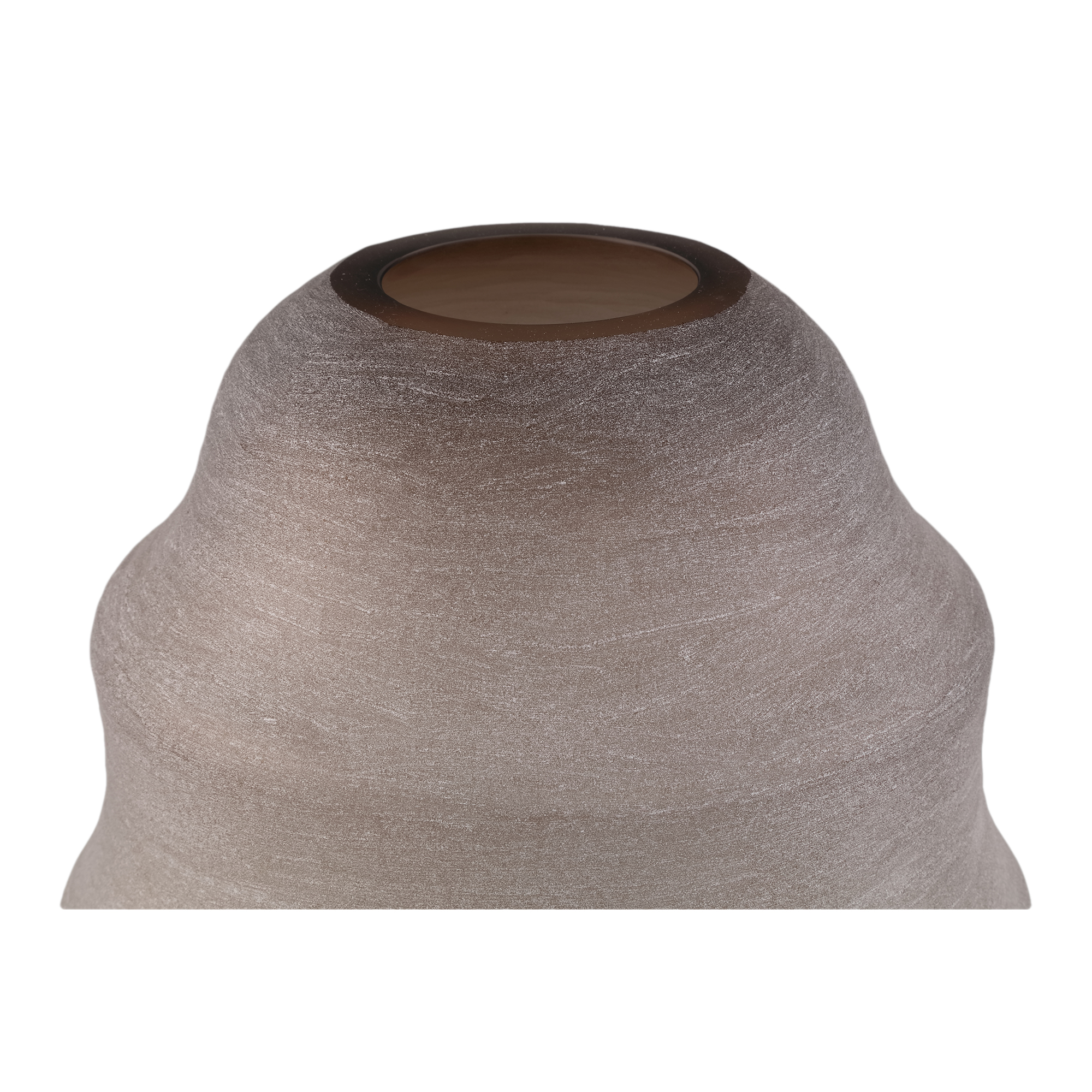 PTMD Elladie beige hoge ronde gelaagde glazen vaas - Afbeelding 2