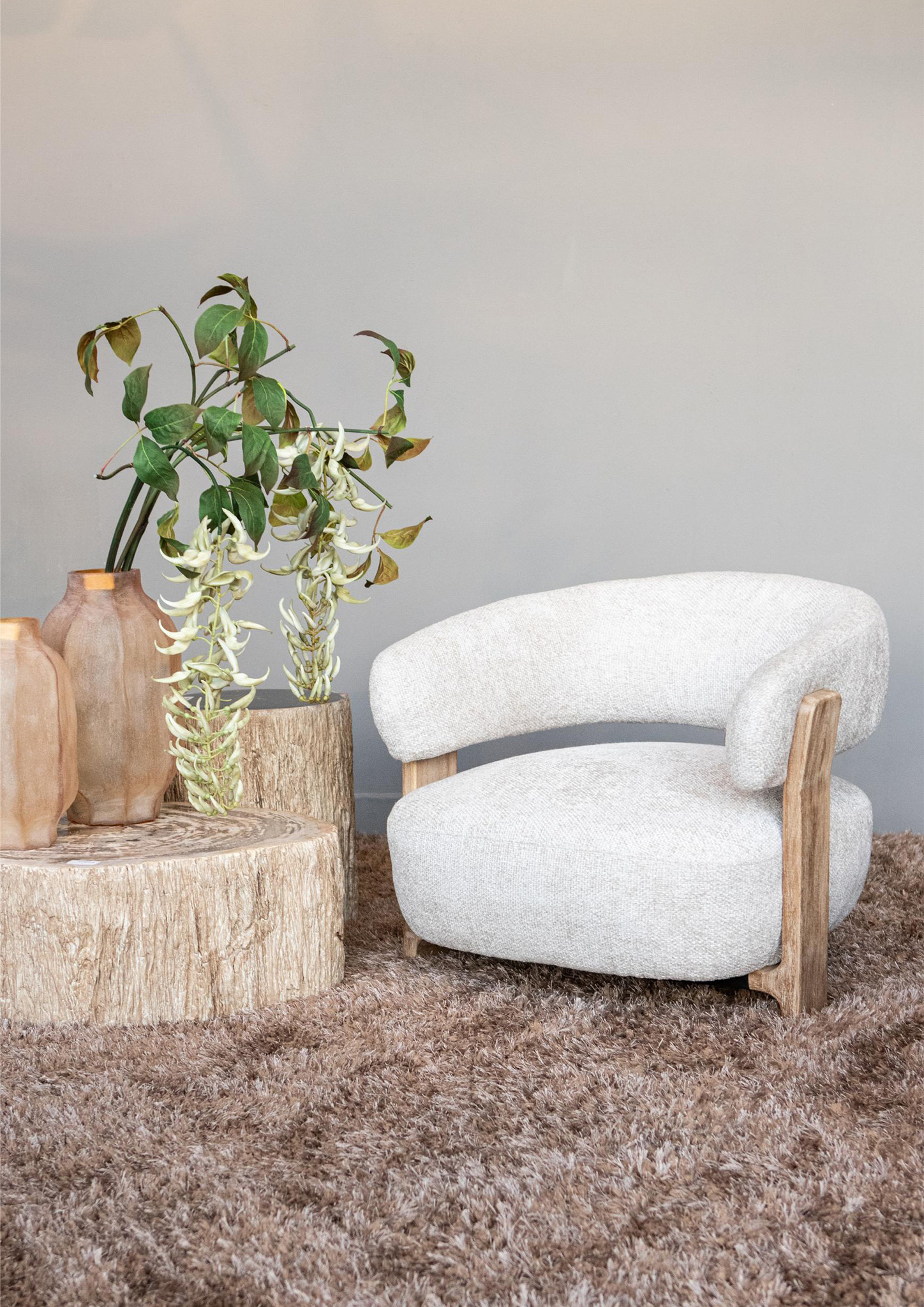 PTMD Mire Crème Fauteuil Legacy 15 Duifgrijs Rubberhout - Afbeelding 6