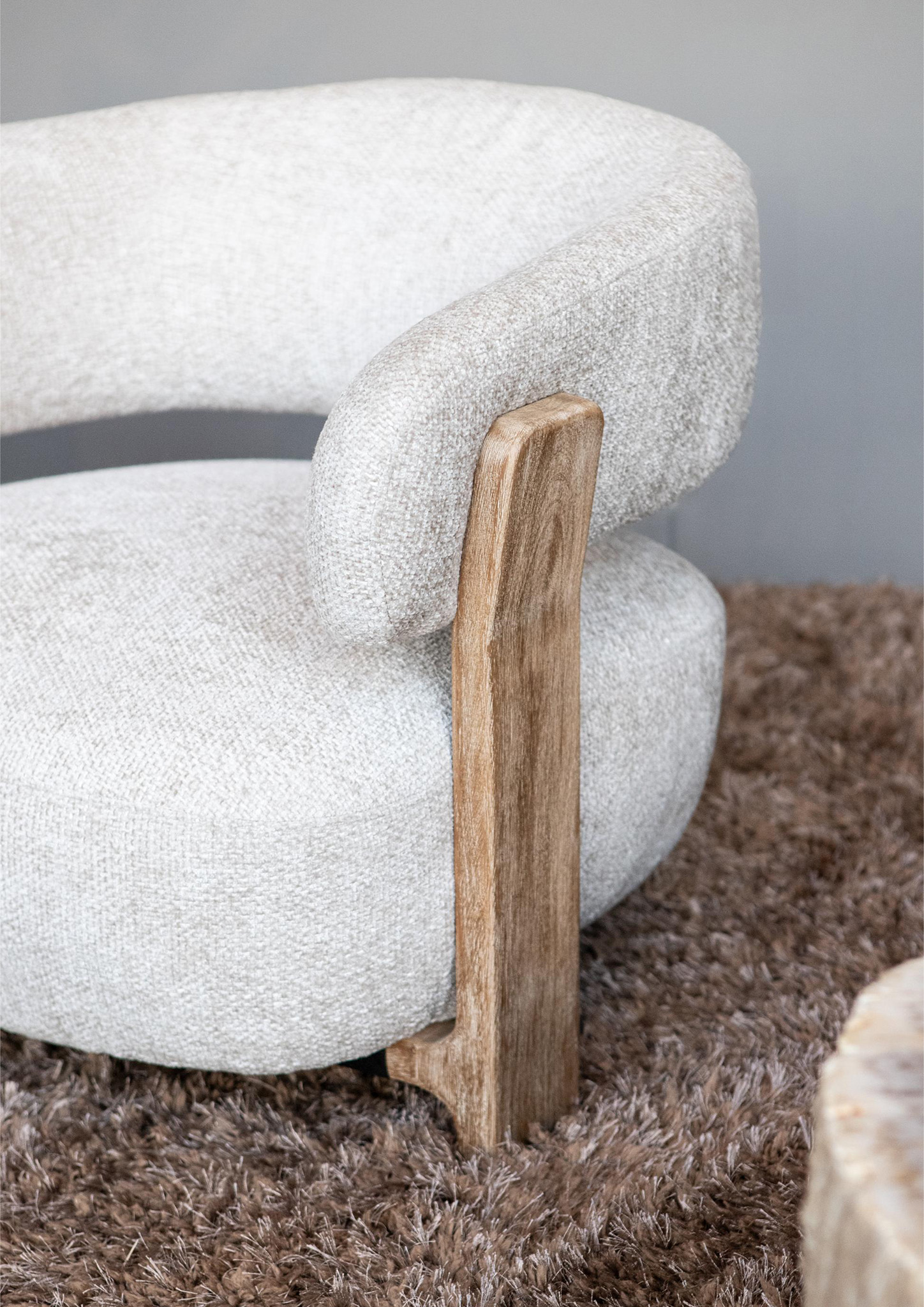 PTMD Mire Crème Fauteuil Legacy 15 Duifgrijs Rubberhout - Afbeelding 7