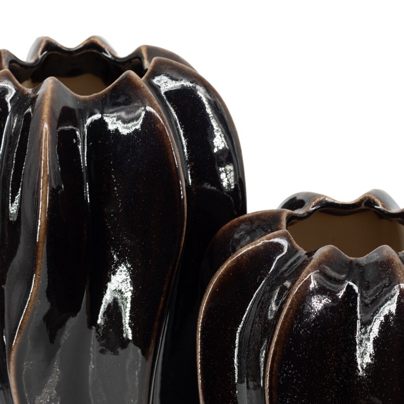 Vaas aardewerk dark brown L - Afbeelding 2